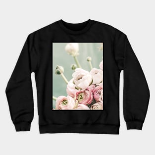 Flowers print, Pink, Pastel, Fashion print, Scandinavian art, Modern art, Wall art, Print, Minimalistic, Modern Crewneck Sweatshirt